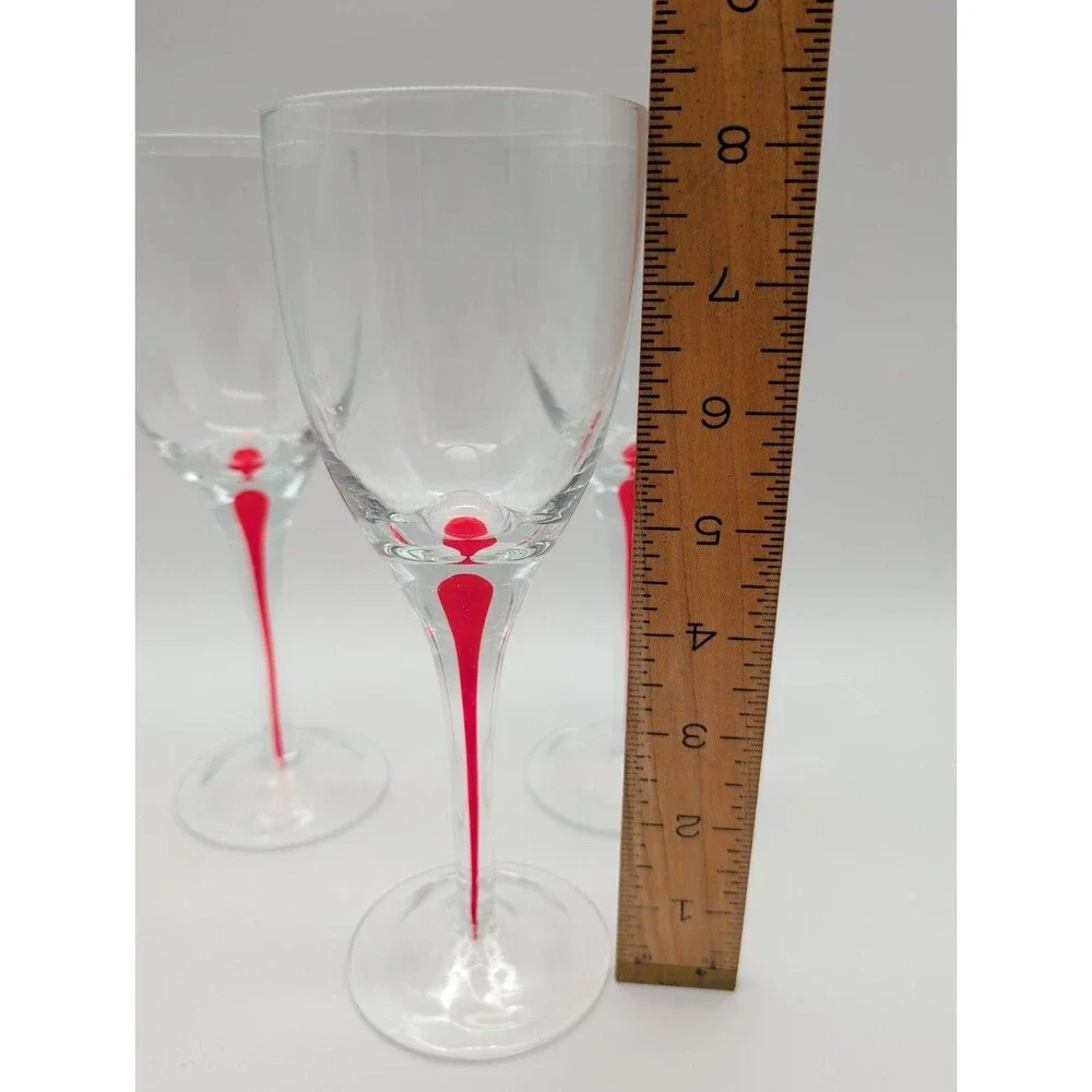 Pier 1 Red Teardrop Water Goblets 8.25